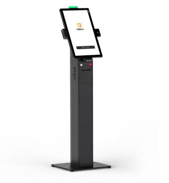 Cliqbux self-serve kiosk floor stand