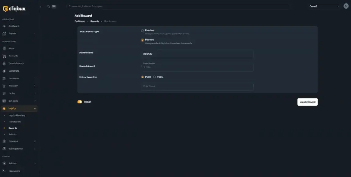 Loyalty program setup