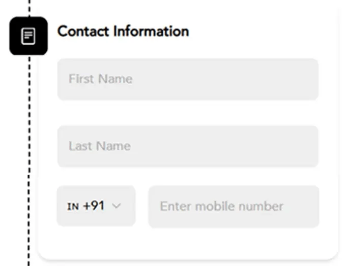 Cliqbux mobile checkout contact information form