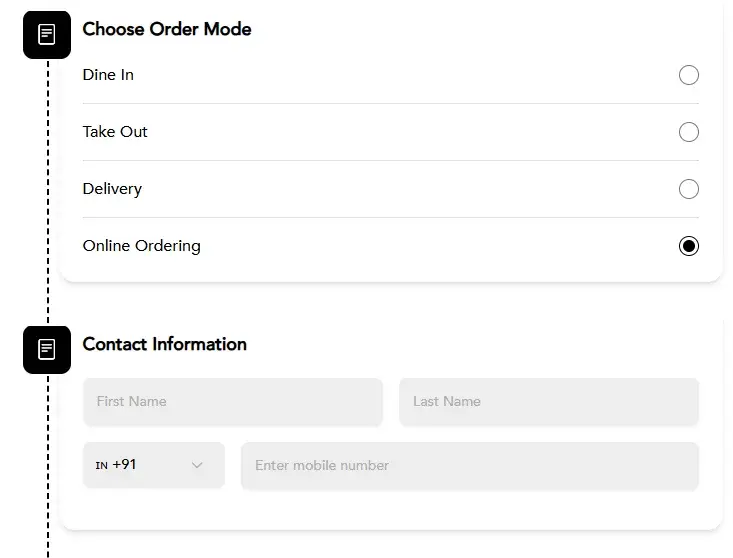 Ordering on a phone