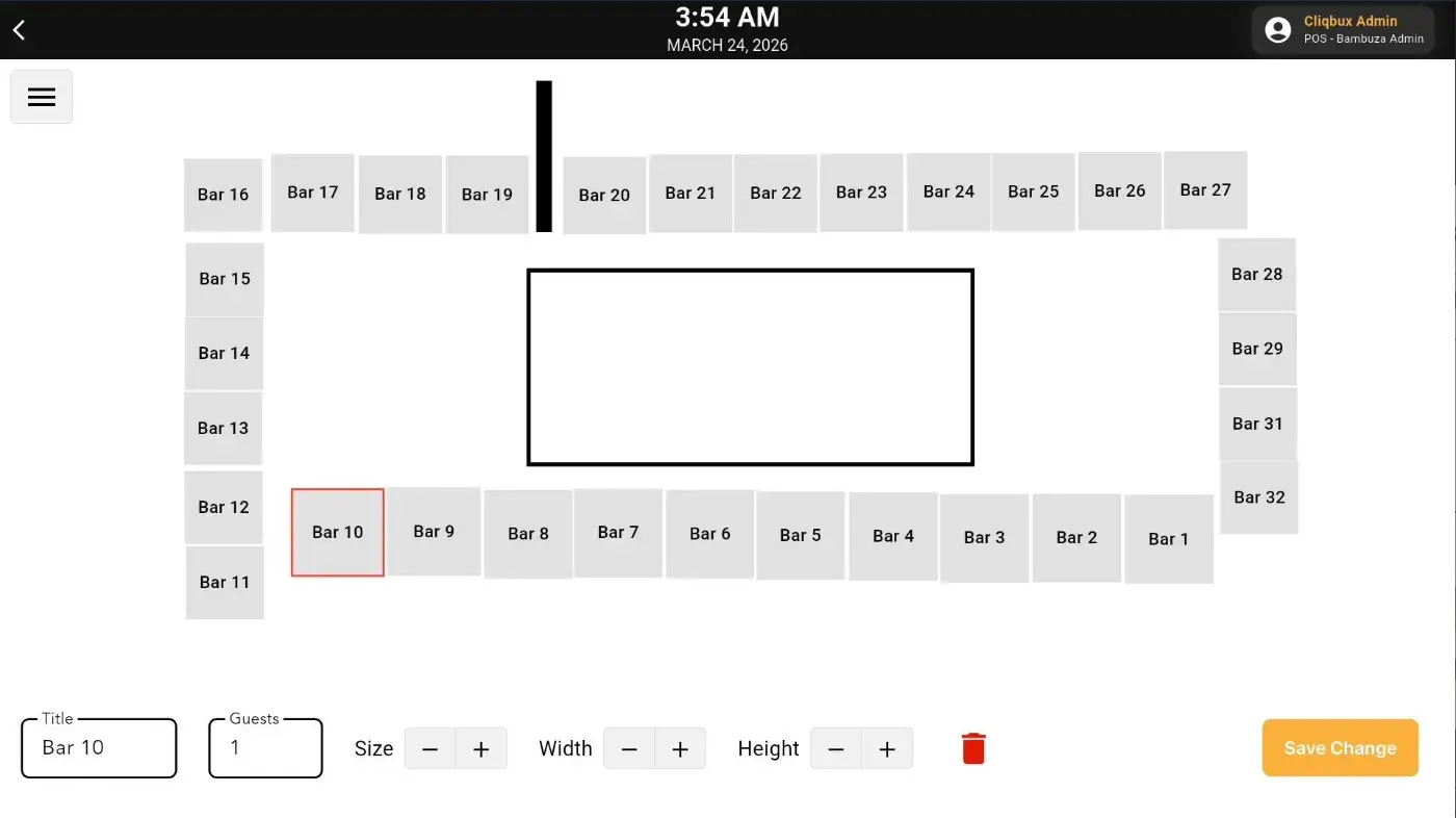 Table layout on the Cliqbux dashboard