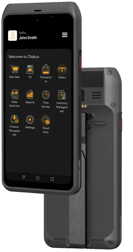 Cliqbux mobile POS handheld device